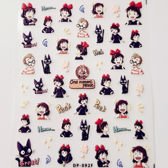 ⭐4/$15 Kiki's Delivery Service 5D Embossed Nail Art Stickers - Picture 1 of 5